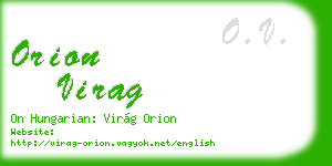 orion virag business card